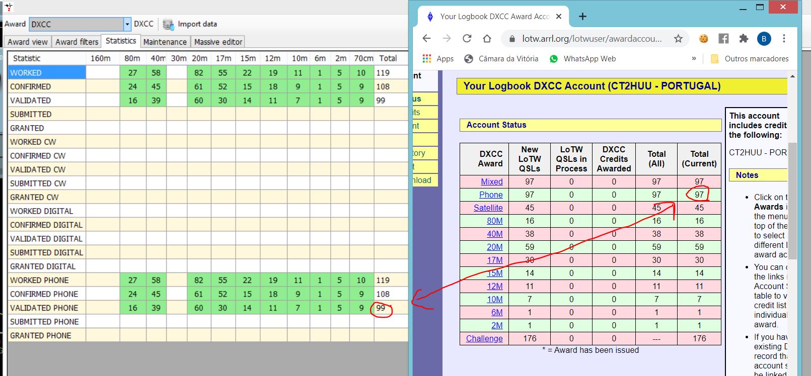 diferença entre LoTW e Log4OM.JPG